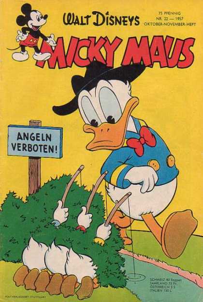 Micky Maus 100 - Donald Duck - Huey Duey Louie - Angeln Verboten - Fishing Poles - Walt Disney