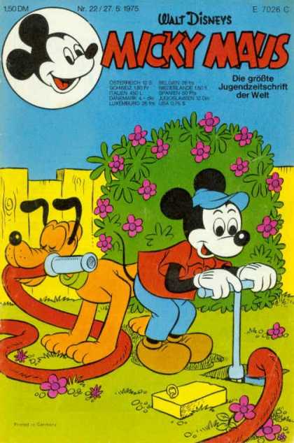 Micky Maus 1015 - Dog - Flowers - Bush - Fence - Hose