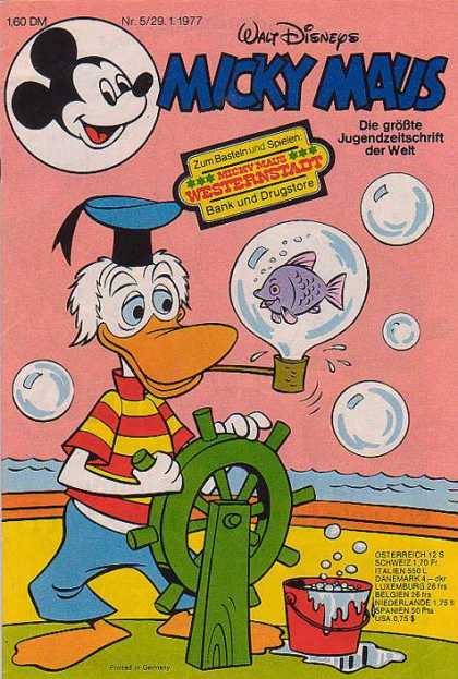Micky Maus 1102 - Mickey - Duck - Fish - Bubbles - Pipe