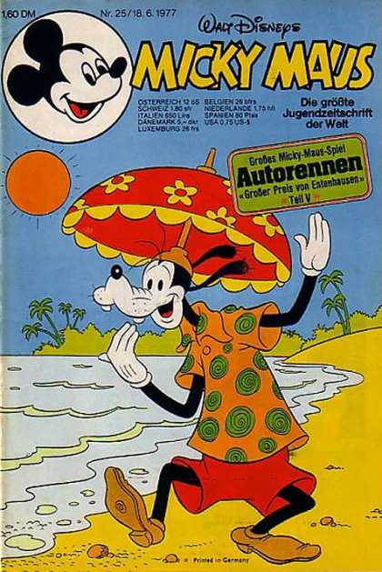 Micky Maus 1122 - Umbrella - Goofy - Ocean - Beach - Autorennen