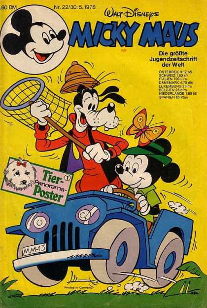 Micky Maus 1172 - Cartoon Dog - Cartoon Mouse - Butterfly Net - Butterfly - Blue Jeep