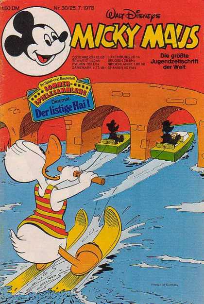 Micky Maus 1180 - Duck - Boats - Water - Bridge - Worried