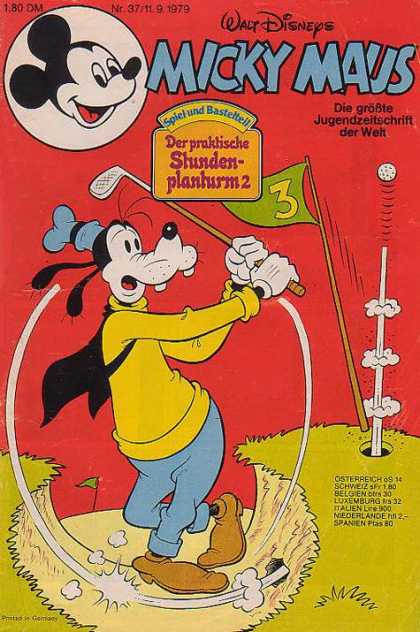 Micky Maus 1239 - Goofy - Golf - Ball - Hole - Flag