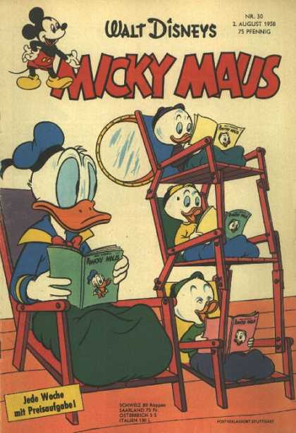 Micky Maus 136 - Ducks - Chairs - Books - Donald - Boat Window