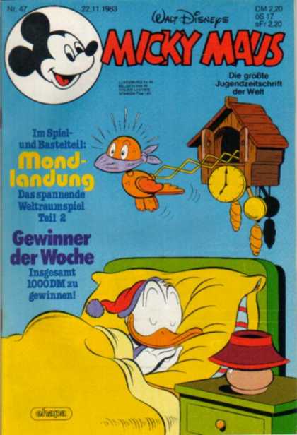 Micky Maus 1430 - Donald Duck - Clock - Bird - Bed - Sleep