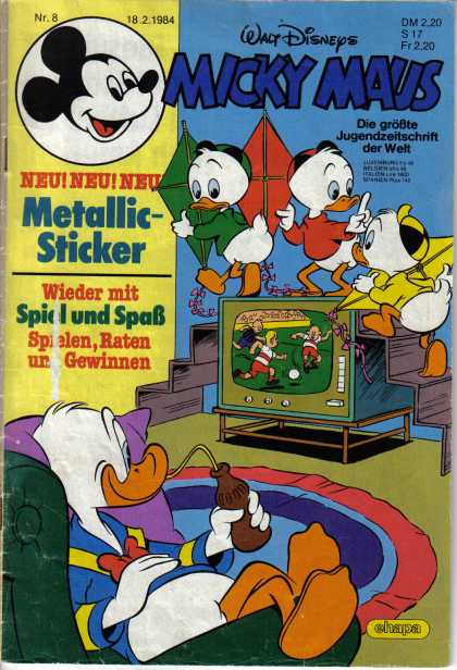 Micky Maus 1443 - Donald Duck - Kites - Huey Duey Luey - Walt Disney - Metallic Sticker