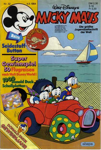 Micky Maus 1467 - Ducks - Car - Boat - Sea - Sky