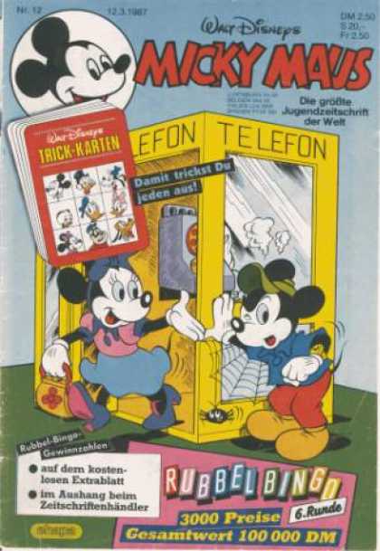 Micky Maus 1534 - Telefon - Irick Karten - Micky - Rubbel Bingo - Shoes