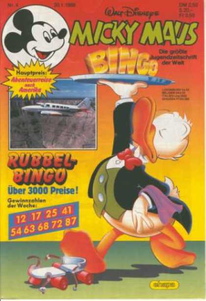 Micky Maus 1553 - Bingo - Rubbel Bingo - 3000 Preise - Airoplane - Plate With Food