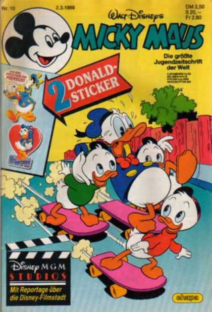 Micky Maus 1594 - Skateboard Trouble - Skateboard Race - Skateboard Tumble - Too Old To Skateboard - Young Winners