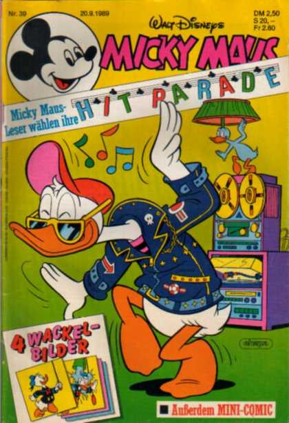 Micky Maus 1623 - Walt Disneys - Dm 250 - 2091989 - Auberdem Mini-comic - 4 Wackel Bilder