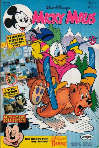 Micky Maus 1786 - Disney - Donald - Bear - Sticker Poster - Mountains