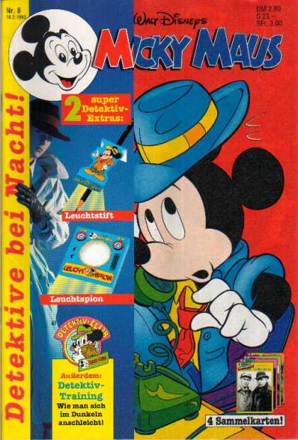Micky Maus 1794 - Mickey Mouse - Walt Disney - No 8 - 2 Super Detektiv Extras - 4 Sammelkarten