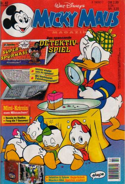 Micky Maus 1880 - Donald Duck - Magnifying Glass - Piece Of Cake - Plate - Ducklings