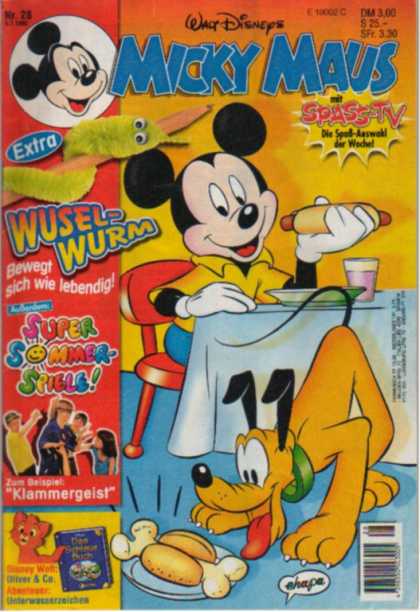 Micky Maus 1921 - Pluto - Hot Dog - Wusel-wurm - Bone - Super Sommer-spiele