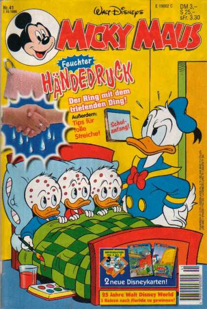 Micky Maus 1987 - Walt Disneys - Donald Duck - Hands - Bed - Paints