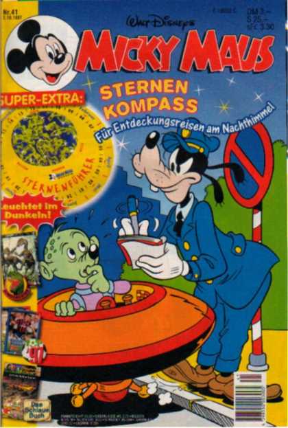 Micky Maus 2039 - Goofy - Martian - German - Flying Saucer - Traffic Ticket