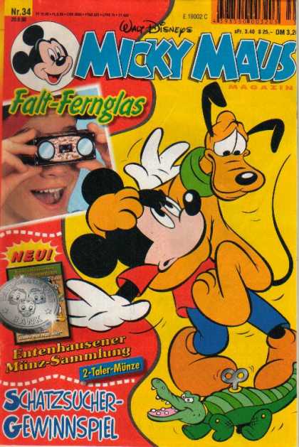Micky Maus 2085 - Walt Disneys - Nr34 - Falt-fernglas - Magazin - 2-taler-munze