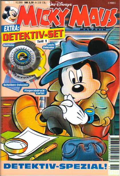 Micky Maus 2166 - Detektiv-spezial - Fingerabdruck-kartel - Walt Disneys - Loch-dekoder - Scheben-dekoder