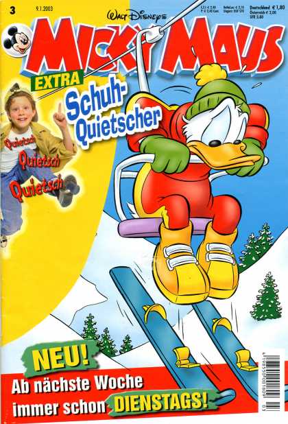 Micky Maus 2316 - Donald Duck - Ski Lift - Snow - Skis - Evergreen Trees