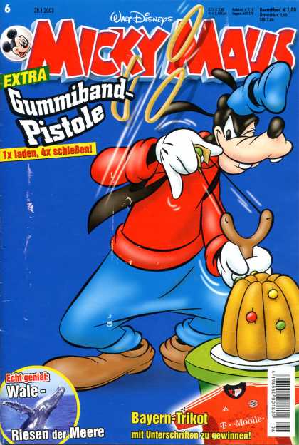 Micky Maus 2319 - Goofy - Extra Gummiband Pistole - Slingshot - German - Walt Disney