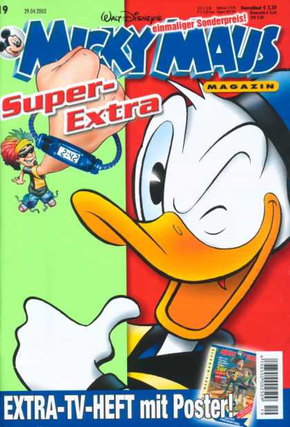 Micky Maus 2332 - Donald Duck - Watch - Fist - Poster - Winking