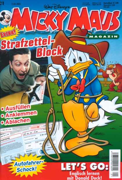 Micky Maus 2334 - Strafzettel-block - Donald Duck - Bull - Cowboy Hat - Rope