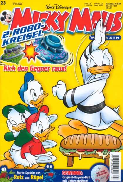 Micky Maus 2336 - 2 Robo Kreisel - Kick Den Gegner Raus - Donald Duck - Sandwich - Nephews