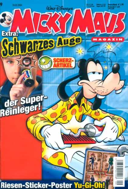 Micky Maus 2375 - Extra Schwarzes Auge - Schwerz-artikel - Der Super-reinleger - Goofy Putting Tooth Paste On Comb - Riesen-sticker-poster Yu-gi-oh