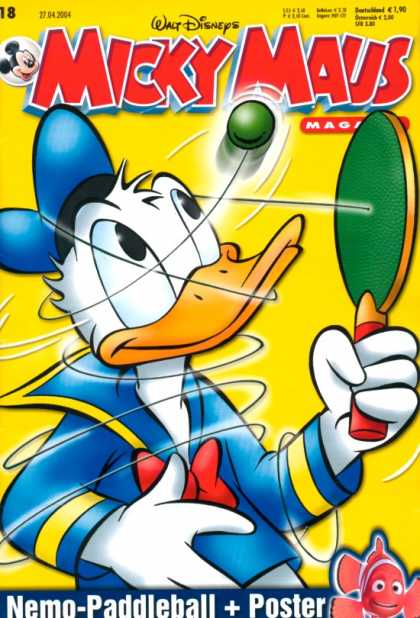 Micky Maus 2384 - Mickey Mouse - Donald Duck - German - Paddleball - Poster