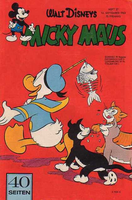 Micky Maus 404 - Donald Duck - Fish - Cats - Bones - Skeleton