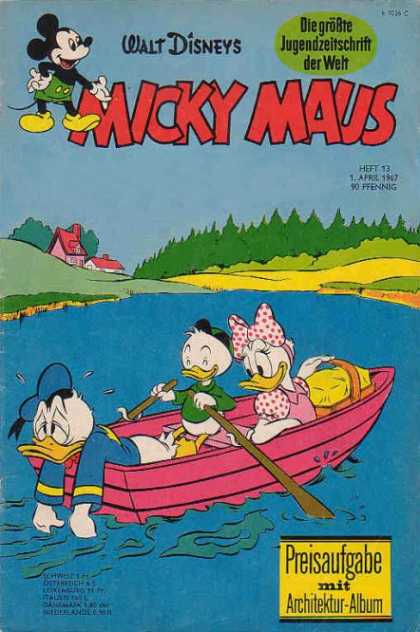 Micky Maus 589 - Boat - Oars - Basket - Lake - Water