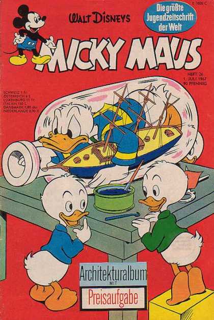 Micky Maus 602 - Mouse - Donald - Huey Dewey And Louie - Boat - Bottle