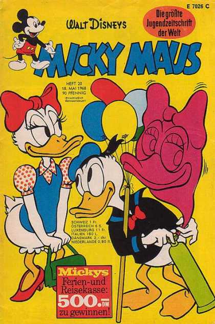 Micky Maus 648 - Donald Duck - Daisy Duck - Balloons - Helium - Red Bow