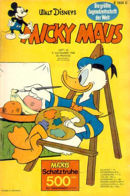 Micky Maus 673 - Donald Duck - Artist - Painting - Easel - Still Life