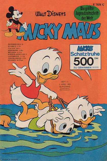 Micky Maus 694 - Mouse - Walt Disney - German Comic - Huey Duey Louie - 500