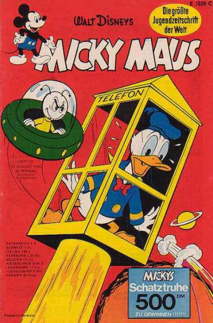 Micky Maus 715 - Disney - Donald - Telephone Booth - Alien - Spaceship