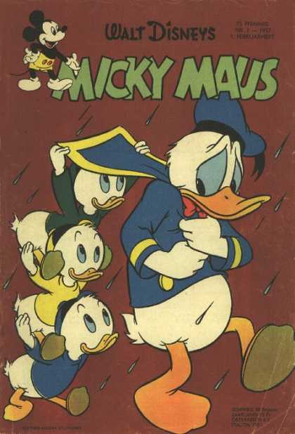 Micky Maus 81 - Rain - Donald Duck - Nephews - Walt Disney - Cold