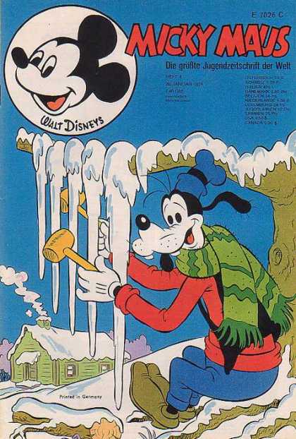 Micky Maus 945 - Ice - Goofy - Walt Disneys - Tree Branch - Green Scarf