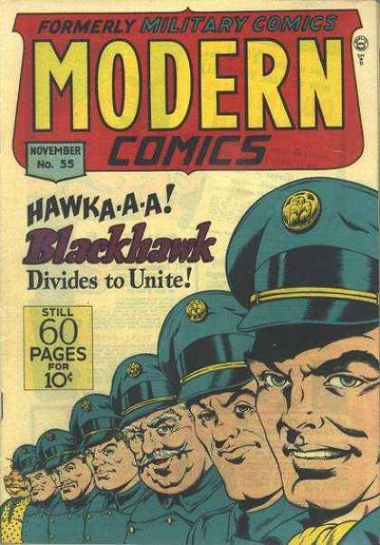 Modern Comics 55 - Formerly Military Comics - November - Blackhawk - Divides To Unite - Cops