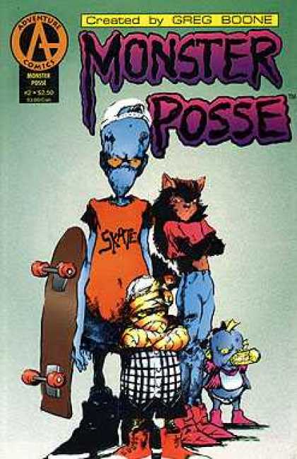 Monster Posse 2 - Skate - Skate Board - Blue Face - Bandaged - Wolf Boy