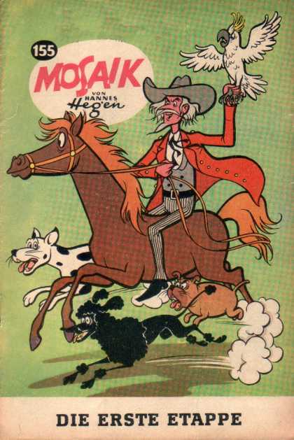Mosaik 139 - Cowboy - Horse - Bird - Dust Clouid - Dog