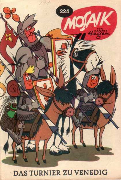 Mosaik 208 - Horse - Donkeys - Knights - Shields - Flags