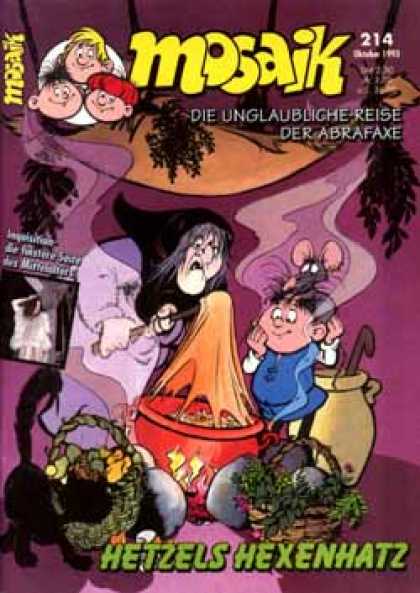 Mosaik 427 - Witch - Pot - Cat - Mouse - Child