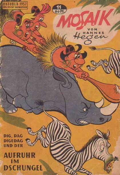 Mosaik 8 - Von Hannes Hegen - Dige Dag - Und Der - Oktober 1957 - Aufruhr Im Dschungel