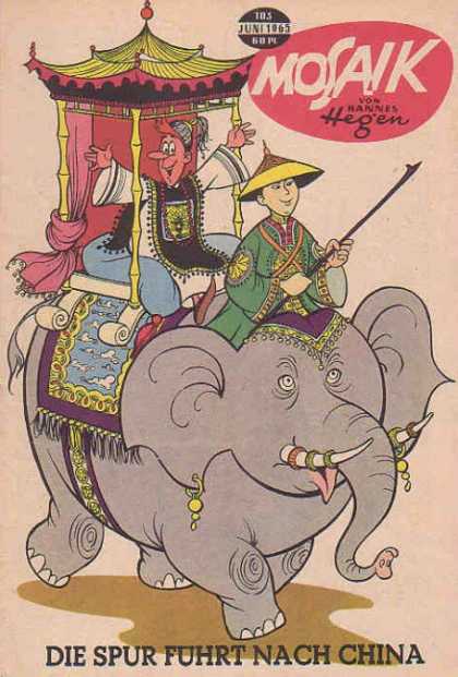 Mosaik 88 - Elephant - Ride - Man - Boy - Carpet