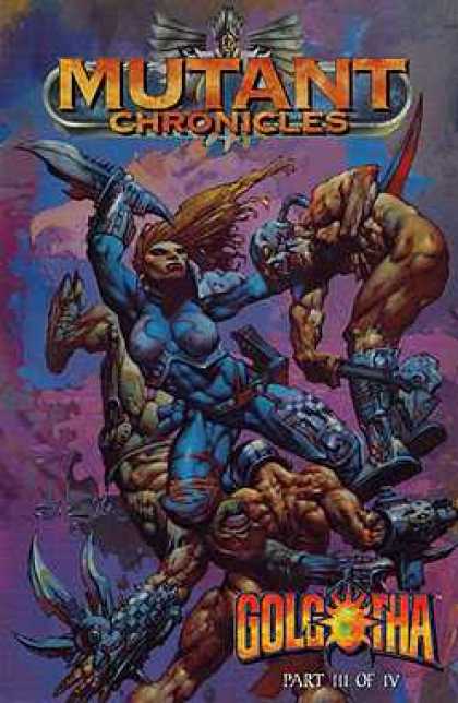 Mutant Chronicles 3 - Golgtha Part 3 Of 4 - Blue Suit - Brown Hair - Knife - Woman - Simon Bisley