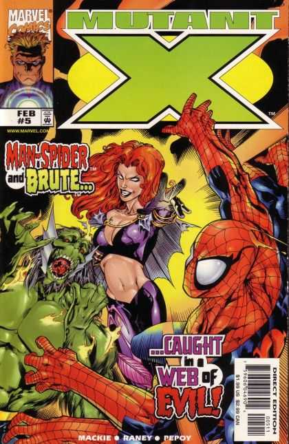 Mutant X 5 - Spider-man - Monster - Brute - Feb 5 - Caught In A Web Of Evil - Tom Raney