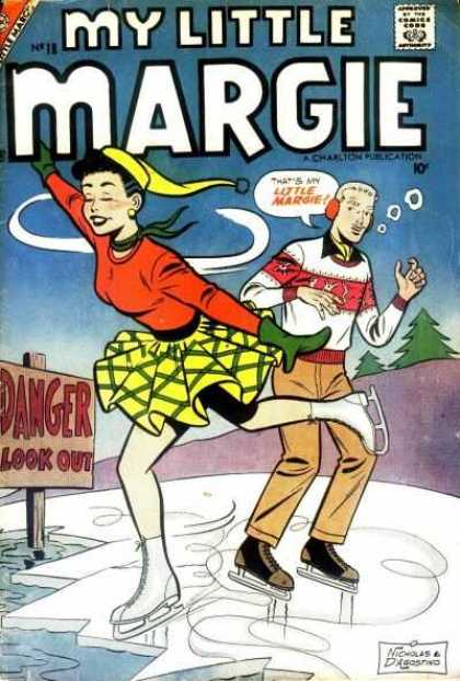 My Little Margie 18 - Ice - Skating - Danger - Sign - Snow