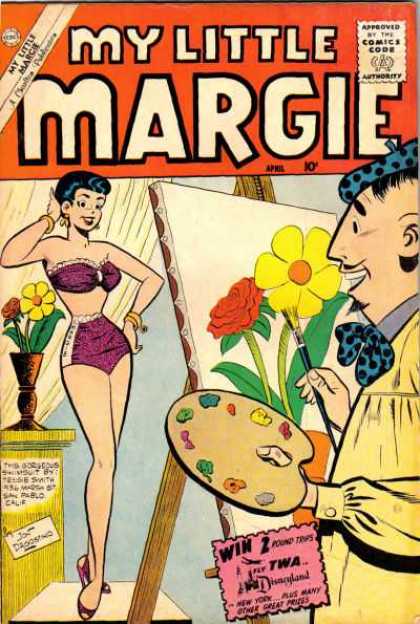 My Little Margie 29 - Artist - Pin-up Girl - April - Swimsuit - Easel